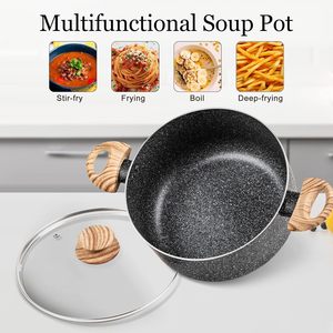 Commercio all'ingrosso Non bastone in granito alluminio Marmites De Cuisine casseruole pentole con coperchio - Product Image 3