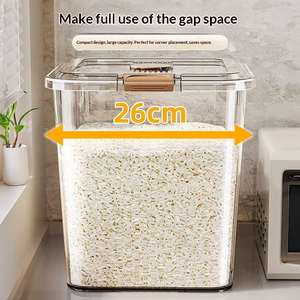 Seau à riz en plastique pour la maison, anti-insectes, anti-humidité, récipient hermétique, 6L à 50L, conteneur de stockage pour céréales, farine - Product Image 3