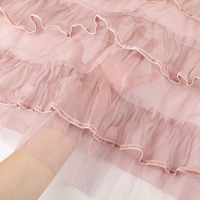 Dentelle brodée en polyester en gros, large bordure en dentelle soluble dans l'eau, dentelle en maille colorée sur mesure pour poignets d'enfants