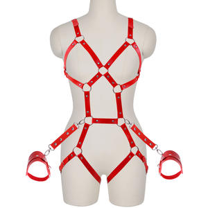 Sfy1409 <span class=keywords><strong>Sexy</strong></span> <span class=keywords><strong>Full</strong></span> Body Harnas Lederen Lingerie Fetisj Vrouwen Doorziende Sex Kleding Taille Harnas Kousenband Ondergoed - Product Image 5