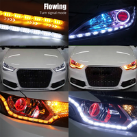 Feux de jour à LED de 50 cm avec clignotants séquentiels DRL, bande LED flexible en cristal, éclairage de voiture