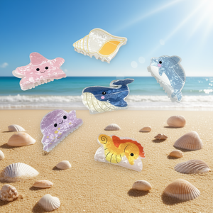 Pinza de pelo con diseño de animales marinos de Angelina, 8 cm, pinzas de pelo de dibujos animados para niñas, tema océano - Product Image 2