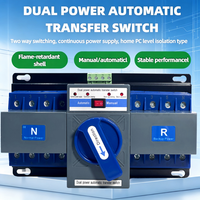 Commutateur de transfert automatique électrique ATS 4P 4 pôles 3 phases 63A 125A intelligent à double alimentation modulaire pour générateur
