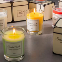 Velas Aromáticas de Alta Gama, sin Humo, para Bodas, Velas Aromáticas de Lujo en Vaso de Vidrio, Velas Aromáticas de Cera de Soya sin Humo, Set de Regalo