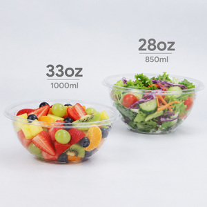 Clear PET Salad Bowl With Lid 33oz Food Grade Disposable <b>Container</b> For <b>Takeaway</b> Catering Fruit Storage - Product Image 4