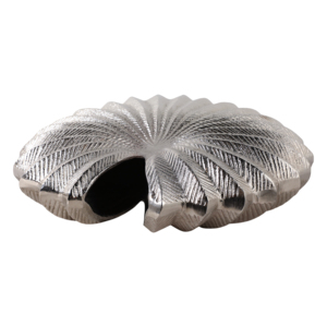 Vaso Rotondo a Forma di Conchiglia in Metallo Alluminio, Vaso Scultoreo per Fiori, Decorazione d'Interni in Stile Costiero Glamour - Product Image 6