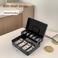 Caja de Seguridad Metálica para Tickets y Dinero, Caja Registradora con Llave, Caja Fuerte para el Hogar TC46 30x24x9cm