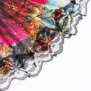 Personalized Bamboo <b>Frame</b> Folding Fan Thick White Lace Fabric Portable Wedding Party Occasion Festival Model Decoration <b>Painting</b> - Product Image 2