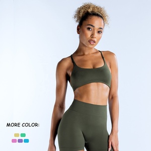สปอร์ตบราสำหรับเล่นโยคะระบายอากาศได้ดีน้ำหนักเบาสำหรับผู้หญิงพร้อมชุดชั้นในดันทรงดีไซน์ไร้รอยต่อสำหรับออกกำลังกายในยิม - Product Image 1