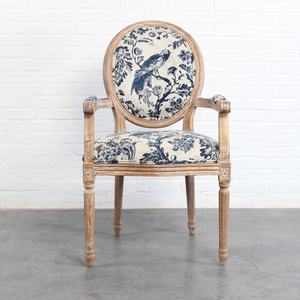 Louis-Silla de lino de estilo francés, asiento con respaldo redondo tapizado, de madera antigua, para boda, hogar, restaurante, Bar, comedor - Product Image 2