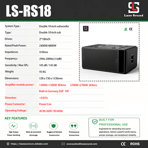 Système de haut-parleurs audio professionnels, double caisson de basses actif de 18 pouces, 4800 W, haut-parleur de scène haute puissance pour événements en plein air - Product Image 4
