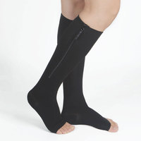 OEM Zipper SUPPORT Genouillère Haute Compression Chaussettes 15-20mmHg pour Hommes et Femmes, Bout Ouvert, Boost Circulation & Réduire L'enflure