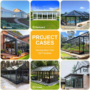 Fenêtres et portes en alliage d'aluminium, véranda et solarium avec toit en verre isolant, cour de la maison, <span class=keywords><strong>protection</strong></span> contre les termites, solarium - Product Image 4