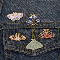Épingle de revers avec Logo personnalisé, Phase de lune, libellule colorée, chauve-souris, papillon, broches de nuit, insectes, Badges de revers, décoration, vente en gros