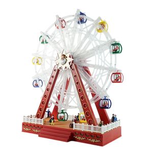 Décorations de Noël LED en forme de grande roue avec fonction rotative, 8 chansons de Noël, adaptateur inclus, en plastique, style classique artificiel - Product Image 3