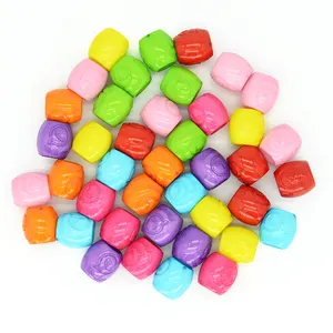 9mm Big Hole Colored Plastic Beads Red Resin Acrylic Loose Beads for Braids and Jewelry Making