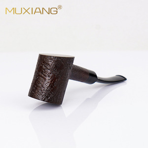 Muxiang Wooden Smoking Pipe Bent Type 9mm Filter Handmade Briar Wood Tobacco Pipe - Product Image 2