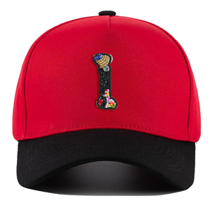 Casquette de baseball unisexe en polyester/coton, nouveau design, 26 lettres, logo personnalisé, rouge intense, visière courbée, résistante à la décoloration, style urbain - Product Image 3