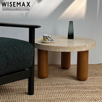 WISEMAX FURNITURE Table basse en bois de luxe légère en option avec dessus en marbre ou en bois Table basse pour café Shop
