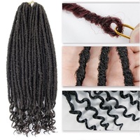 Vente en Gros Extensions de Cheveux au Crochet Locs Déesse 16 Pouces 24 Brins Fausses Locs Cheveux à Tresser au Crochet