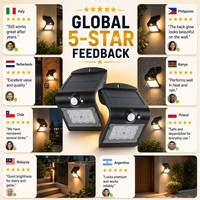 Lampe solaire de jardin à détecteur de mouvement en forme de papillon en V