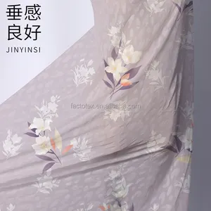 Fashionable Solid Color Custom Printed Crepe Chiffon Dress Silk Jacquard Dobby Chiffon Fabrics