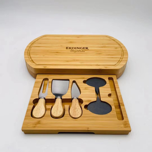 Presentes de Natal Azeitona Bambu De Madeira Charcuterie Placa De Corte De Queijo Servindo Bandeja Cortar Bloco <span class=keywords><strong>3</strong></span> Faca Set <span class=keywords><strong>2</strong></span> Slates Sinais - Product Image 4