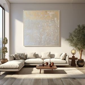 Peinture à l'huile artisanale texturée minimaliste, peinte à la main, encadrée, art mural Wabi-sabi pour studio créatif, bureau, décoration de la maison - Product Image 5