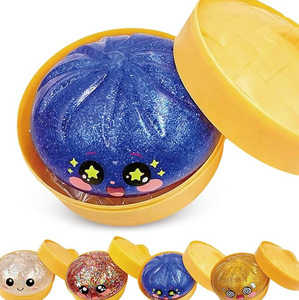 Jouets de bureau anti-stress personnalisés pour le soulagement de l'anxiété, type 'Fidget Food Steamer', avec paillettes géantes, incluant 'Dumpling Glitter', 'Dumpling Squishy' et 'Dumpling Squishy Glitter' en boîte - Product Image 5
