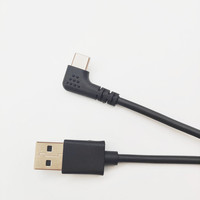 Cable de Datos Tipo C de Ángulo Recto de 90 Grados, 30/28/26 AWG, USB 3.0, Carga Rápida, Trenzado de Cobre Puro para Computadora, Auriculares e Impresora
