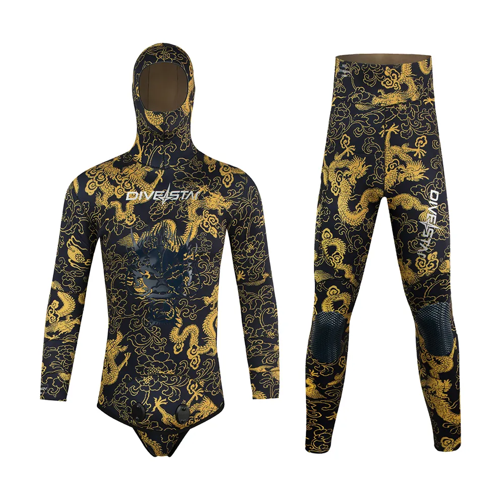 Traje de neopreno DIVESTAR pesca submarina Yamamoto neopreno buceo camuflaje pesca trajes de neopreno revestimiento de titanio forro GBS traje de baño 3MM 5MM