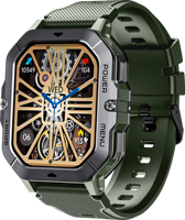 Nouvelle montre connectée C28, style sport outdoor, couleur noir-vert, grand écran TFT de 2,01 pouces, répondre aux appels, anti-chute, boîtier robuste, IP68