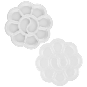 <span class=keywords><strong>Palette</strong></span> ronde <span class=keywords><strong>jetable</strong></span> en plastique motif fleur de prunier pour <span class=keywords><strong>peinture</strong></span> d'enfants, plateau de <span class=keywords><strong>peinture</strong></span> à l'aquarelle et à la gouache sans lavage - Product Image 1