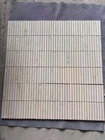Mosaïque demi-rondes en pierre calcaire beige, finition mate, support en maille, pierre naturelle pour décoration murale