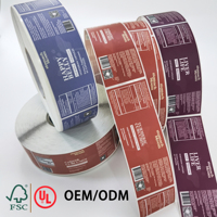 Étiquettes promotionnelles en rouleau, design personnalisé, logo sur mesure, autocollants en vinyle imperméables pour emballages, boîtes, sacs, autocollants pour bouteilles