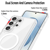 Étui de téléphone portable transparent en TPU PC anti-jaunissement, résistant aux chocs, magnétique, pour Samsung S24 S25 S26 Plus Ultra