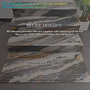 Azulejo de Porcelana Blanco para Escaleras, Antideslizante, con Borde Biselado, Tamaños Personalizables, Aspecto de Mármol de Lujo - Product Image 2