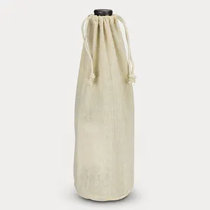 批发可重复使用的创意葡萄酒花束口袋环保印花棉手提袋定制标志万圣节礼品拉绳袋