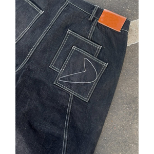 Jeans personnalisés pour femmes, jeans baggy en denim japonais brut 14 oz, pantalons pour femmes - Product Image 4