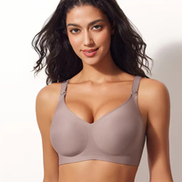 Soutien-gorge d'allaitement et de maternité confortable grande taille pour femme, sans armatures, respirant, doux pour la peau, motif uni