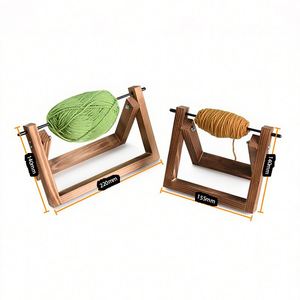Multiple Size Handmade Wooden Yarn Holder Stand Rotating Spool Winder with <b>Crochet</b> Accessories for Sewing & Crocheting - Product Image 3