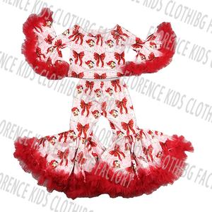 DH OEM personalizzabile soffice abito con fondo a campana per bambine natale alla moda set di <span class=keywords><strong>abbigliamento</strong></span> Babbo Natale nuovo modello di cartone animato - Product Image 3