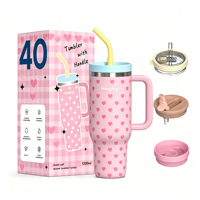 Gobelet de voyage isotherme Hong Ling grande capacité 40oz avec paille et poignée – Prix usine fournisseur