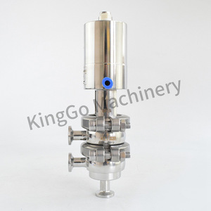 Sanitarias tres puertos de detener y revertir la válvula de acero inoxidable SS304 Válvula de inversión - Product Image 3