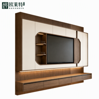 ARETBespoke Modernes TV-Möbel mit Lamellenfront & Versteckten Schubladen, Maßgefertigter Wohnzimmer-Stauraum (Unterstützt Kleiderschrank/Hosenständer)