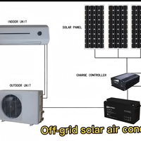 Climatiseur solaire hybride haute efficacité 9000 BTU 12000 BTU 18000 BTU 24000 BTU, climatiseur mural à énergie solaire, prix d'usine