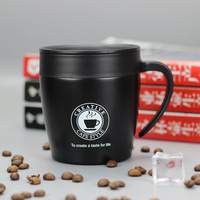 Remuer avec une cuillère tasse à café de petit-déjeuner de grande valeur tasse thermos en acier inoxydable avec poignée tasse de boisson à poignée de bureau portable