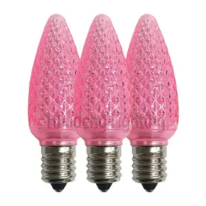 High quality C9 SMD LED pink retrofit bulb 25 pack for professional holiday light installation