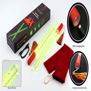 Bastones de Dandiya Acrílicos Ligeros con LED de 7 Colores, Bastones de Dandiya Recargables con Iluminación, Duraderos para Fiestas de Baile Navratri Garba - Product Image 2