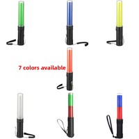 Tongkat Lampu Lalu Lintas LED Kustom 26cm Berkedip Merah Biru Bahan PC Alat Keselamatan Jalan untuk Keamanan Publik